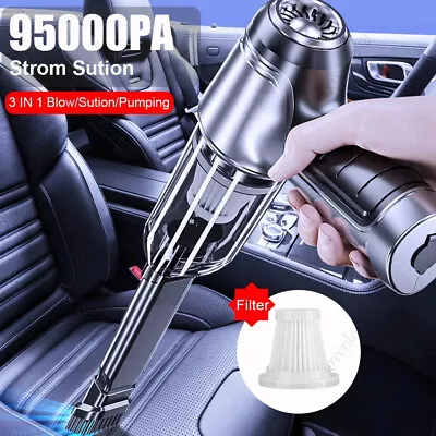 95000PA Cordless Car Vacuum Cleaner Handheld Vaccum 3 In 1 Mini Air Dust Blower • $11.98