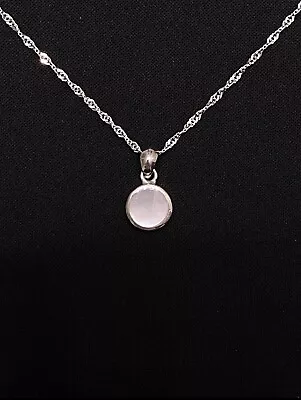 Sterling Silver Mother Of Pearl Pendant With 18” Silver Singapore Chain • $32
