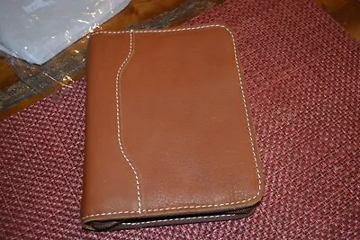 Franklin Covey BINDER COMPACT SIZE Colt ZIPPER Planner Rustic Leather NEW • $99.99