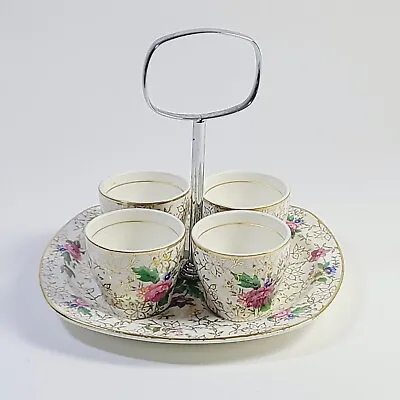 Stylecraft By Midwinter Chintz Pattern Egg Cups + Tray Staffordshire England • $35