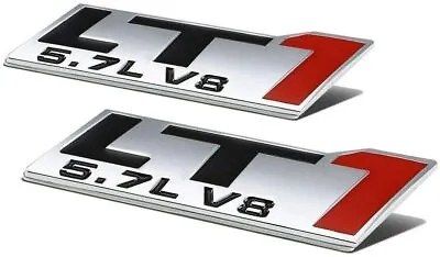 2x LT 1 5.7L V8 LT1 Emblem Engine Hood Decal Trim Badge Nameplate (Metal) • $12.98