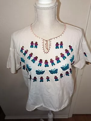 Vintage Mexican Embroidered Puerto Vallarta Woven Top S/M • $15