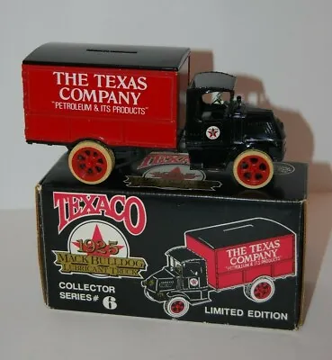 ERTL 1925 Texaco Mack Bulldog Lubricant Truck Coin Bank Red & Black • $18.99