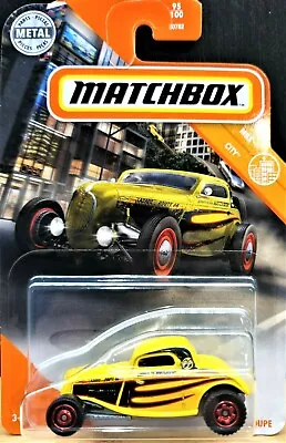 Matchbox 2020 '33 Ford Coupe Yellow #95 MBX City New Long Card • $8.95