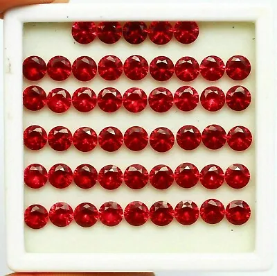 Natural AAA+ Red Ruby Round Shape 6 Mm 25 Pcs Loose Gems GDGL Certified N3 • $29.15