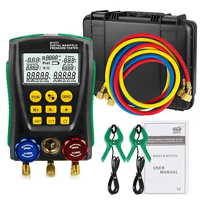 HVAC Vacuum Pressure Temp Tester Digital Refrigeration Manifold Gauge Meter Tool • $169