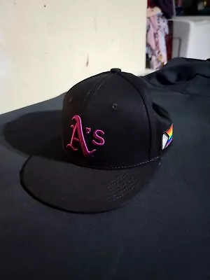 Oakland A’s Black Baseball Cap Purple 2022 SGA Snapback Hat GILEAD PRIDE DAY • $15