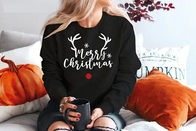 Christmas Sweatshirt Christmas Sweatshirt Cute Christmas Shirt Reindeer 1 • £17.69