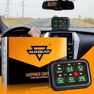 AUXBEAM 6 Gang Switch Panel Light Rocker Circuit For Jeep Wrangler TJ JK 97-17 • $144.99