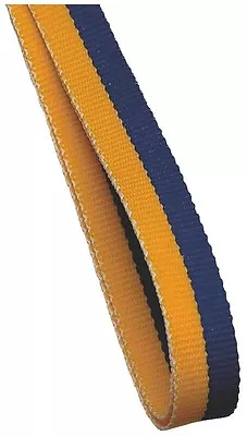 10x Medal Ribbon / Lanyards YELLOW + BLUE With Gold Clip GREAT VALUE 22mm Wide • £7.58