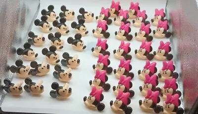 Mickey & Minnie Cupcake Ring Toppers Party Favors Cake Decorations 44 Rings VGC • $10