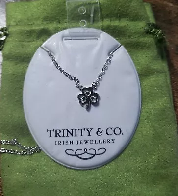 Sterling Silver Trinity & Co Irish Jeweler  Leaf Clover Pendant Necklace • $18.98