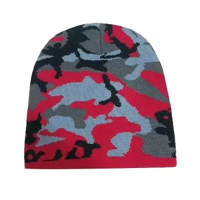 Red Grey Black Hunting CAMO Camouflage Stocking Cap Beanie Winter Stocking • $9.89