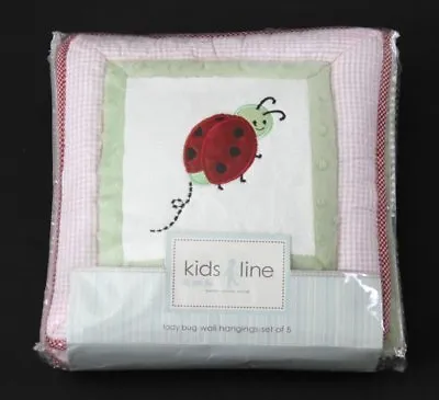 $14.95 • Buy Kids Line Kidsline Lady Bug Ladybug Wall Hangings Fabric Decor Set Of 5 EUC