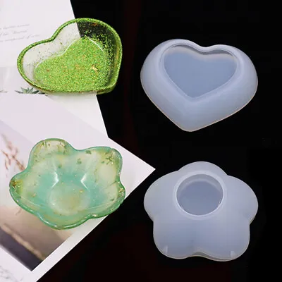 Heart Shaped Dish Plate Silicone Molds For Handmade Plaster Flower Tray MouL ZSY • £6.36