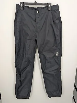 Mountain Hardwear Men's Plasmic DRY Q Black Nylon Rain Pants Ankle Zip Large • $29.74