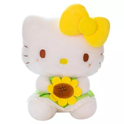 Sunflower Hello Kitty Plush Doll Pillow Soft Stuffed Toy Birthday Girl Gift • $29.57