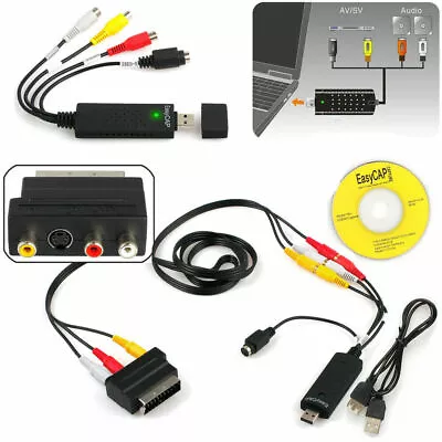 Easycap USB 2.0 Audio Video VHS To DVD Converter Scart RCA Cable Capture Card • $11.78