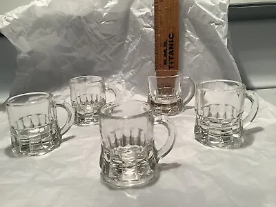 Vintage Federal Glass Mini Beer Mug Shot Glass 2” 1 Oz Set Of 5 • $7