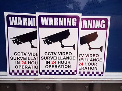 3 PK Warning CCTV Security Video Surveillance Camera 200x300mm Plastic SIGN • $13.95