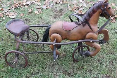 Rare Vintage Childs Ride On Horse And Sulky Vintage  • $4000