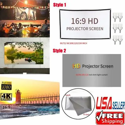 Anti-light Thick HD Projector Screen 16:9 Home Movie Theater Opaque Foldable Lot • $24.17