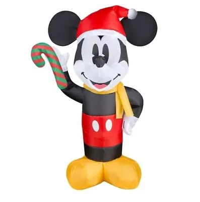 Disney 1.8-ft Lighted Mickey Mouse Christmas Inflatable With Candy Cane (NIB) • $22.99
