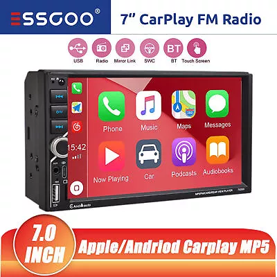 7 Inch Double 2 Din Car Stereo Radio Apple CarPlay/Android Auto Touch Screen USB • $62.95