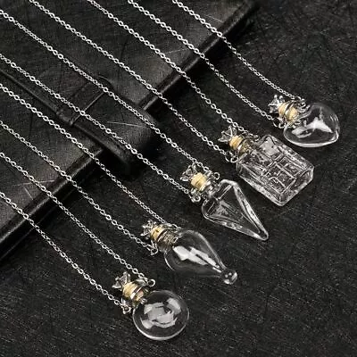 Oil Diffuser Memorial Jewellery Wishing Bottle Pendant Perfume Vial Necklace • $15.53