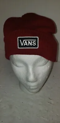 Vans Patch Knit Cap Beanie Skull Ski Burgundy Crimson Maroon Excellent Nice!! • $16