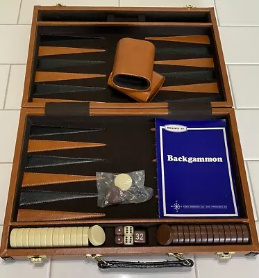 Vintage Backgammon Set By Fred Roberts San Francisco Faux Leather Travel Case • $19