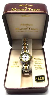 Rare MNIB Vintage Mathey Tissot Madison Women's Classic Silver/ Gold Dial Watch • $125