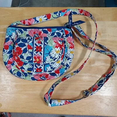 Vera Bradley Lizzy 8 In Crossbody Shoulder Bag Flowers Zips • $10