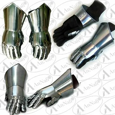 £45.60 • Buy Medieval Gauntlets Pair Metal Plate Iron Steel Gloves Armor Gloves