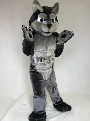 Fursuit Long Fox Wolf Dog Cartoon Mascot Costume Suit Cosplay Party Dress Outfit • $740.39