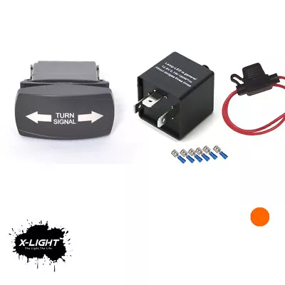 Universal Rocker Switch LED Turn Signal Kit UTV SXS Side By Side Golf Car Cart • $25.49