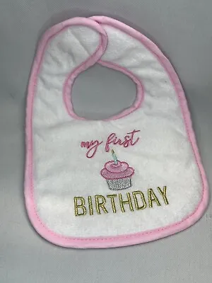 My First Birthday Bib Teething Cloth Touch And Close Strip • $3