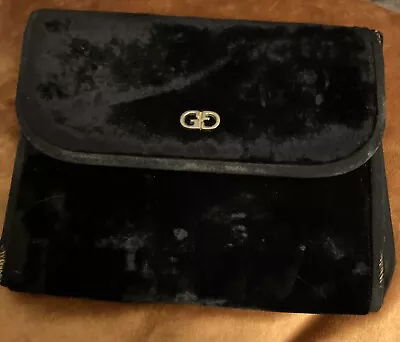 Gucci 1960’s Authentic Vintage Black Velvet Clutch Handbag Purse Italy As Found • $79