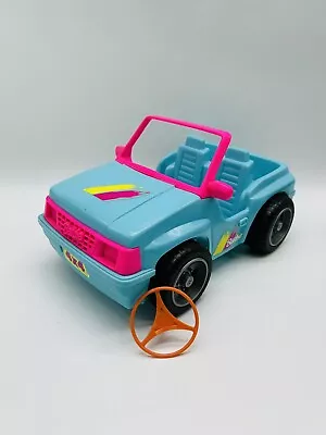 Vintage 1994 Mattel Barbie Blue & Pink Beach Jeep 4x4 Car • $14