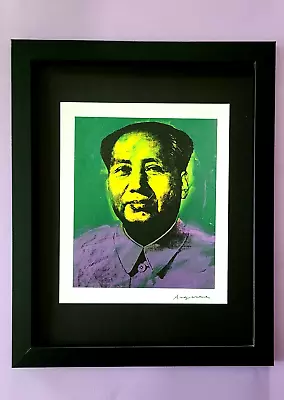 Andy Warhol + Rare  Signed + Mao Print Mounted And Framed + Buy It Now! • $149