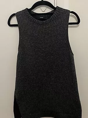 BASSIKE Grey Textured Sleeveless Top 1 (AU 8) • $37