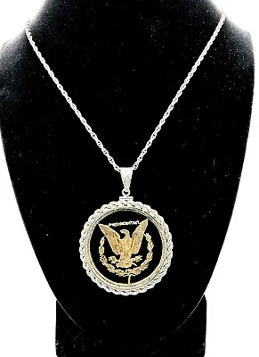 Morgan Dollar Cut Out Pendant Sterling Necklace And Bezel 24”  28.3g  • $124.99