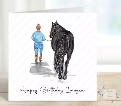 Personalised Horse Birthday Card For Female Girl With Horse Birthday Card • £3.95