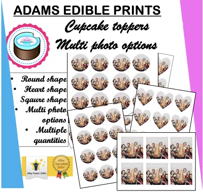 YOUR OWN EDIBLE PHOTO Cupcake Toppers ANY Personalised Image ICING OR WAFER • £7.44