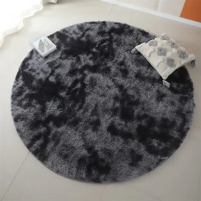 $39.49 • Buy Round Fluffy Rugs Anti-Skid Shaggy Area Rug Dining Room Home Bedroom Floor Mat