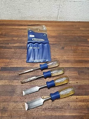 K985- Vintage Craftsman 4pc Chisel Set No. 36866 & Pouch - Holland - Crown Logo • $11.50