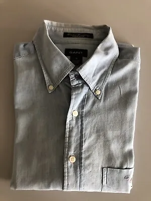 Gant USA Medium Washer  Chambray Half Sleeve Shirt In Traditionally Light Blue • £8