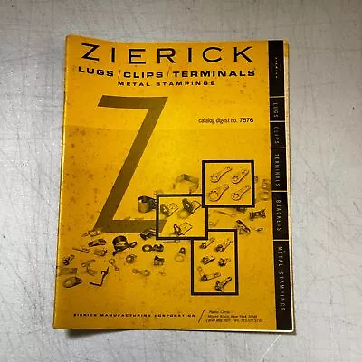 Vintage ZIERICK Lugs Clips Terminals Hardware Electronics Parts Catalog Computer • $19.95