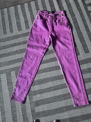 Vintage 90s Versace Jeans Couture Bubblegum Pink High Waisted Jeans Womens Sz 28 • $49