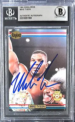 Mike Tyson Signed 1991 Ringlords SAMPLE Card Beckett • $299.99